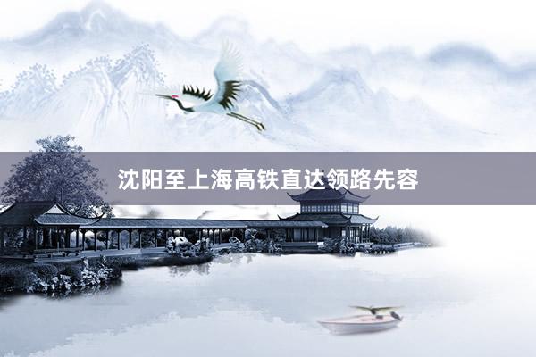 沈阳至上海高铁直达领路先容