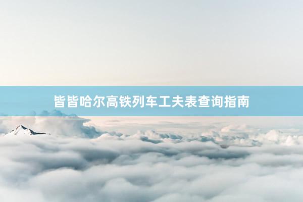 皆皆哈尔高铁列车工夫表查询指南
