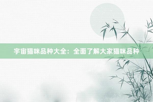 宇宙猫咪品种大全：全面了解大家猫咪品种